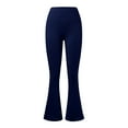 thumbnail image 6 of Ayolanni Summer Pants for Women Flare-Leg Jegging Navy Solid Elastic Band High Rise Leggings Women's Pants Jeans M, 6 of 6