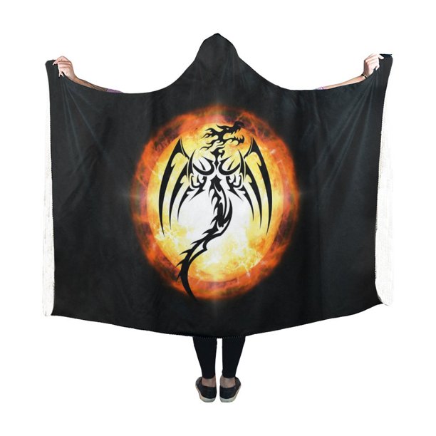 ASHLEIGH dragon Fashion Hooded Blanket 50x60 inch Kids Girls Boys