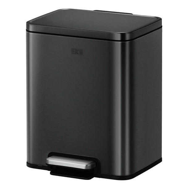 Bote de basura EKO Madison Acero Inoxidable 20 L Negro Con tapa y pedal