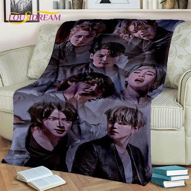 Manta suave de Kpop Bangtan b-bts Kim JIN SUGA V, manta de tiro para el hogar, dormitorio, cama, sofá, Picnic, viaje, oficina, funda de descanso