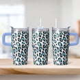 thumbnail image 2 of 20oz Geometric Textured Stainless Steel Travel Mug, Double Wall Insulated Tumbler with Handle Leak Proof Lid Design, 2 of 5