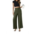 thumbnail image 2 of Uvplove Womens High Waisted Wide Leg Cargo Pants Baggy Casual Work Trousers with 4 Pockets,Army Green,M, 2 of 9