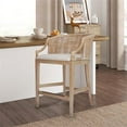 thumbnail image 2 of Martha Stewart Playa 25" Transitional Solid Wood/Rattan Counter Stool in Natural, 2 of 9