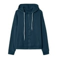 thumbnail image 3 of Gytharion Women's Zip Up Hooded Sweatshirts Fashionable Solid Casual Long Sleeve Drawstring Hoodies Fall Plus Size Loose Comfy Pocket Hooded Jackets for Women, 3 of 5