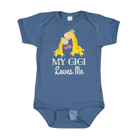 

Inktastic Gigi Loves Me Girls Giraffe Granddaughter Gift Baby Girl Bodysuit