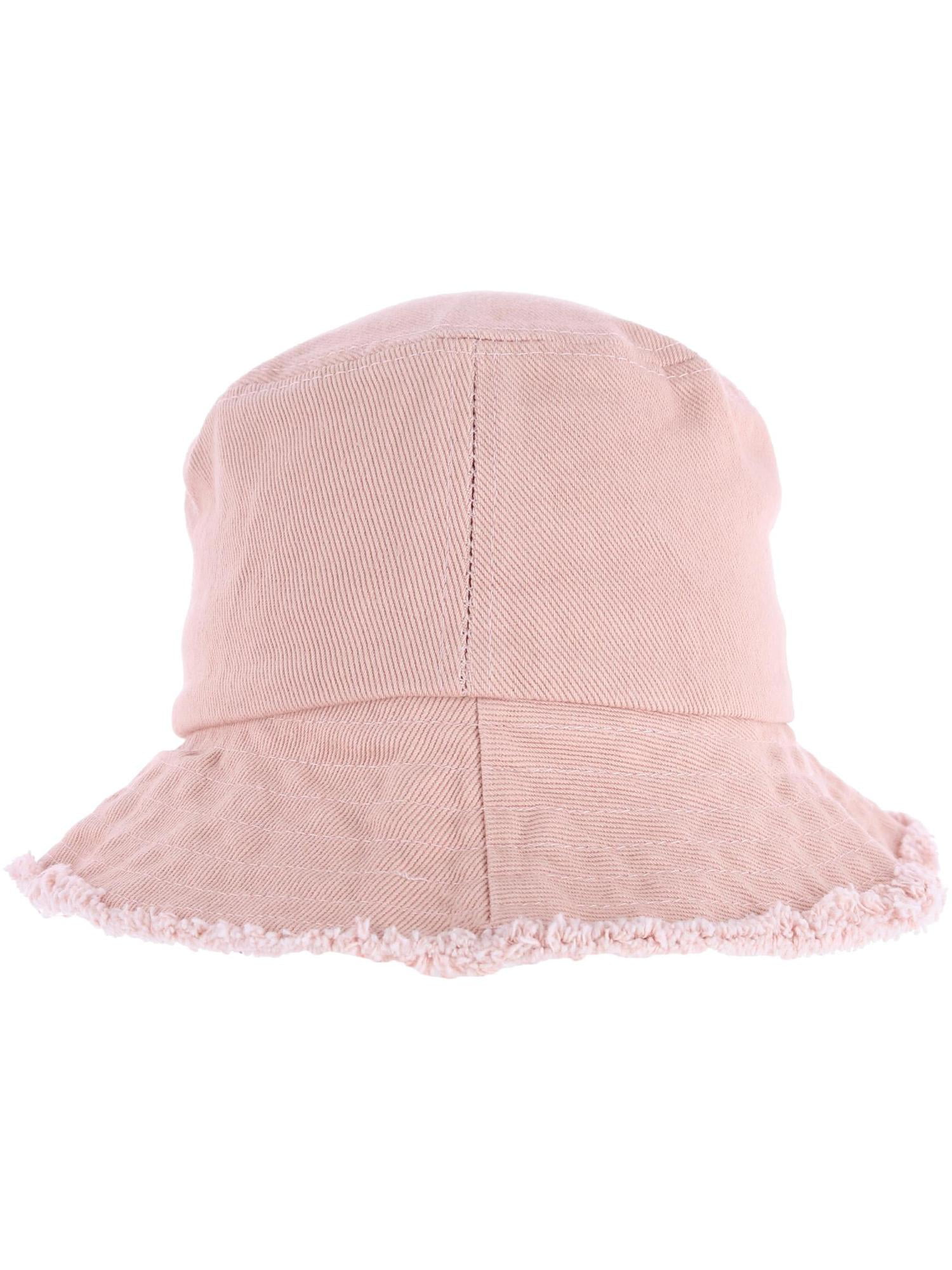 Distressed Bucket Hat with Frayed Edges 