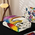 thumbnail image 5 of Manfei Cartoon Rainbow Love Zipper Twin Comforter Sets with Fitted Sheet and 2 Pillowcases, Watercolor Graffiti Art Zipper Bedding Set, Cream Blue, Black Reversible, 4 Pieces, 5 of 7