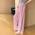 thumbnail image 4 of Annhoo Plus Size Maternity Pants for Women Elastic Waist Soft Comfy Wide Leg Drawstring Loose Pregnancy Lounge Trousers, 4 of 5