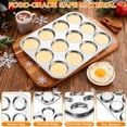 thumbnail image 6 of Walchoice 2 Pcs Muffin Top Pans, 12-Cup Nonstick Metal Muffin Tin for Baking, 11” x 14.6” Regular Size Cupcake Pan Tray for Cookies, Pudding Pan, Hamburger, Egg, 6 of 8