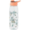 thumbnail image 3 of Silver Buffalo Disney Lilo and Stitch Featuring Stitch in Hawaiian Shirt, Lei, and Coconut Drink and Tropical Vibes Pattern Water Bottle with Screw-On Lid, 28 Ounces, 3 of 8