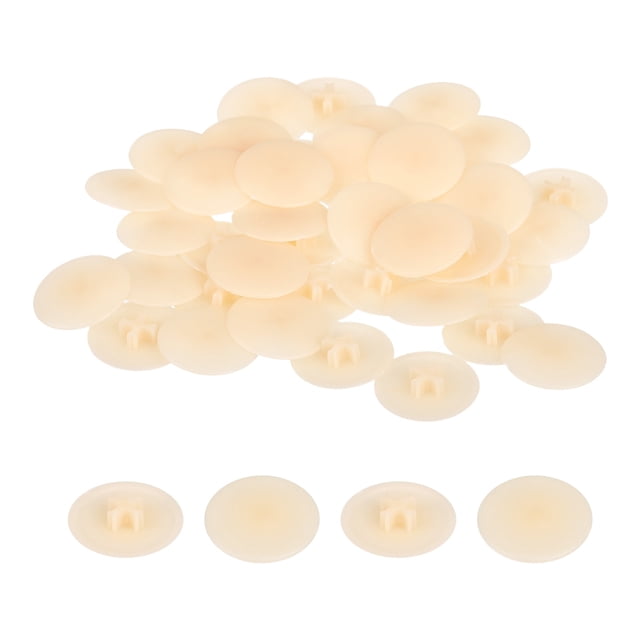 Unique Bargains 160PCS Screw Cap Covers, 17mm Plastic Screw Decorative Caps for Phillips Cam Self-Tapping Screws, White Maple