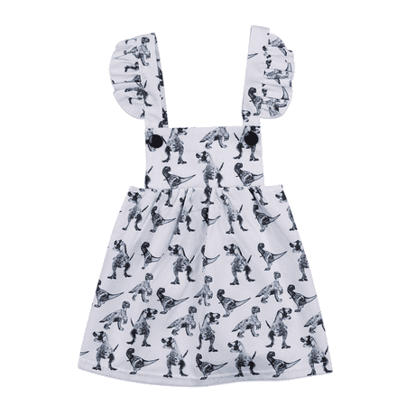 Newborn Baby Girls Dinosaur Sleeveless Dress Clothes Outfits Sundress Summer 0-6 Months