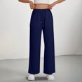 thumbnail image 2 of Women's Lounge Sweatpants Women Cargo Pants with Pockets Womens Wide Leg Sweatpants Cargo Pants Women Plus Size Stretchy Work Pants Hiking Cargo Pants Women Navy 2XL, 2 of 7