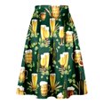 thumbnail image 5 of Unir Women Oktoberfest Hop Print High Waist Bow Tie Apron Skirt Flared Satin Festival Mini Bottom 1PC S-M-L, 5 of 5