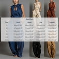 thumbnail image 3 of Tqcoqu Women's Sleeveless Tie Neck Cutout Romper,Elastic Waist Wide Leg Linen Blend Jumpsuit with Pockets & Back Zipper,Khaki Women's S-XXXL, 3 of 6