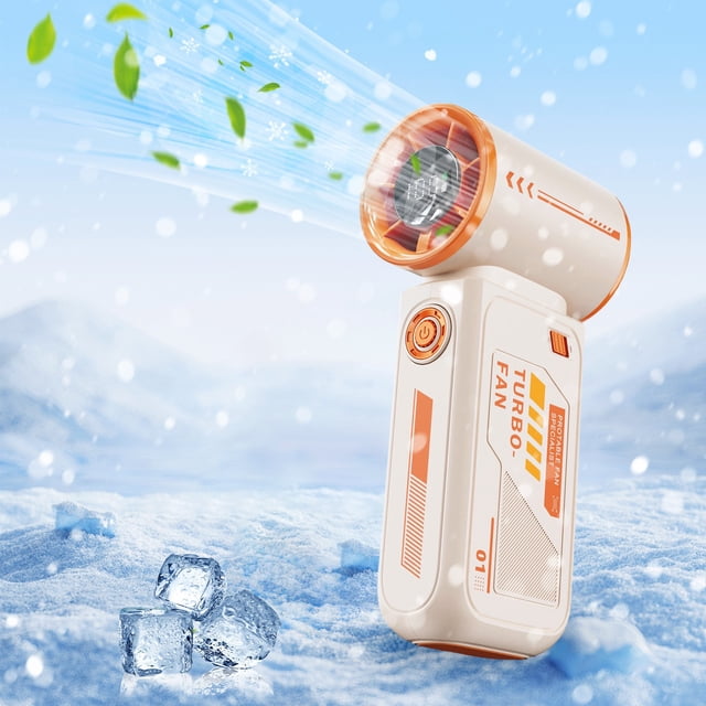 Fan Handheld Portable Handheld Turbo Fan Mini Handheld Fan Portable Fan for Travel Small Fan Handheld Fan Fashion Mecha High-Speed Turbine Small Wind Portable Digital Handheld Fan