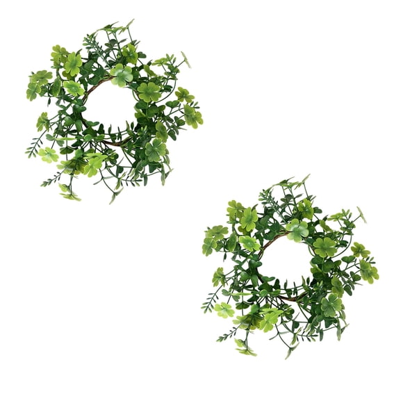 Cheapark Artificial Wreath Candle Ring Eucalyptus Boxwood Table Party Decor Wreath