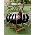 thumbnail image 3 of Outdoor Tablecloth with Umbrella Hole and Zipper, Black American Flag Round Table Cloth 54 Inch Waterproof Tablecloth, Vintage Red Hockey Star Strip Flag Picnic Table Cover for Patio Camping, 3 of 7