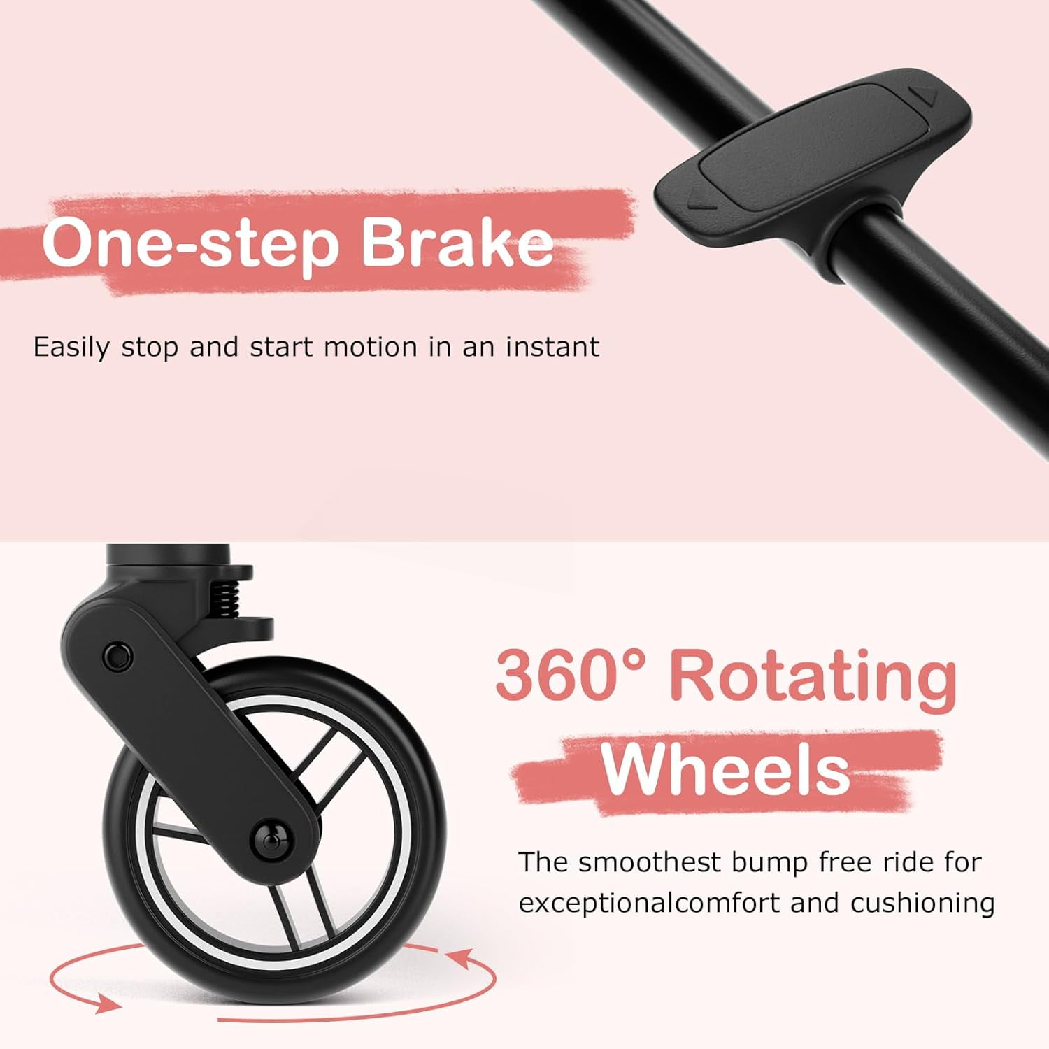 INFANS Lightweight Baby Stroller, 1 Second Fold, Compact Travel Stroller for Airplane with Aluminium Frame, Adjustable Backrest and Canopy, Foldable Infant Toddler Stroller