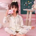 thumbnail image 2 of Conjuntos de pijamas Kuromi para niñas con estampado de dibujos animados estilo kawaii, cómodos y suaves conjuntos de ropa de casa, ropa de noche duradera a la moda para otoño e invierno, 2 of 2