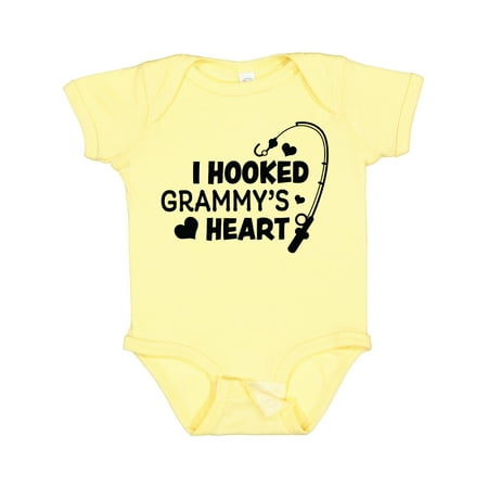 

Inktastic I Hooked Grammy s Heart with Fishing Rod Gift Baby Boy or Baby Girl Bodysuit
