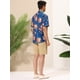 thumbnail image 5 of Lars Amadeus Camisa floral de verano para hombre, manga corta, camisas hawaianas de playa Naranja azul XXL, 5 of 6