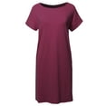 thumbnail image 1 of FashionOutfit Women's Solid Short Sleeve Stretchy Loose fit Tunic Dress, 1 of 1