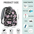 thumbnail image 6 of School Backpack with Elegant Peony Design, Lightweight and Suitable for Daily Use, 6 of 6