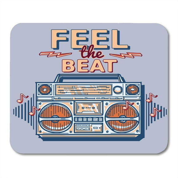 JSDART Colorful Pattern Feel The Beat Funky Music Boom Box 1980S Mousepad Mouse Pad Mouse Mat 9x10 inch