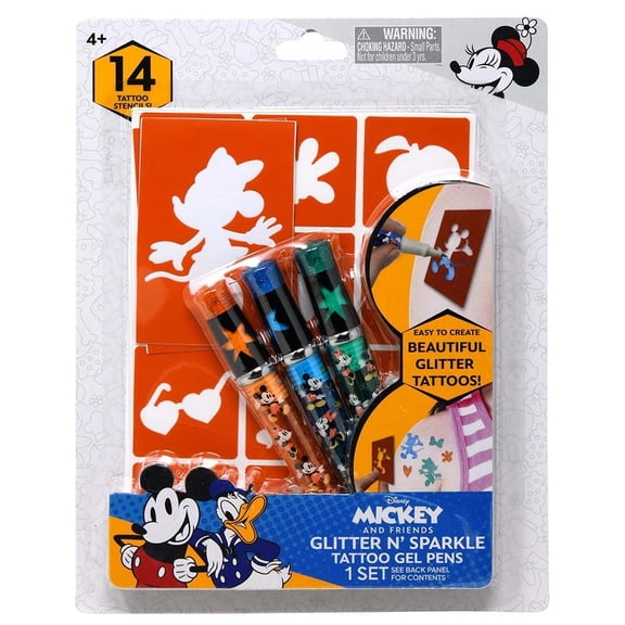 Disney Mickey And Friends Glitter n Sparkle Tattoo Gel Pens
