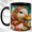 Black, variant on Floral Scarf Duck Coffee Mug, Garden Duck Mug, Ceramic 11 oz