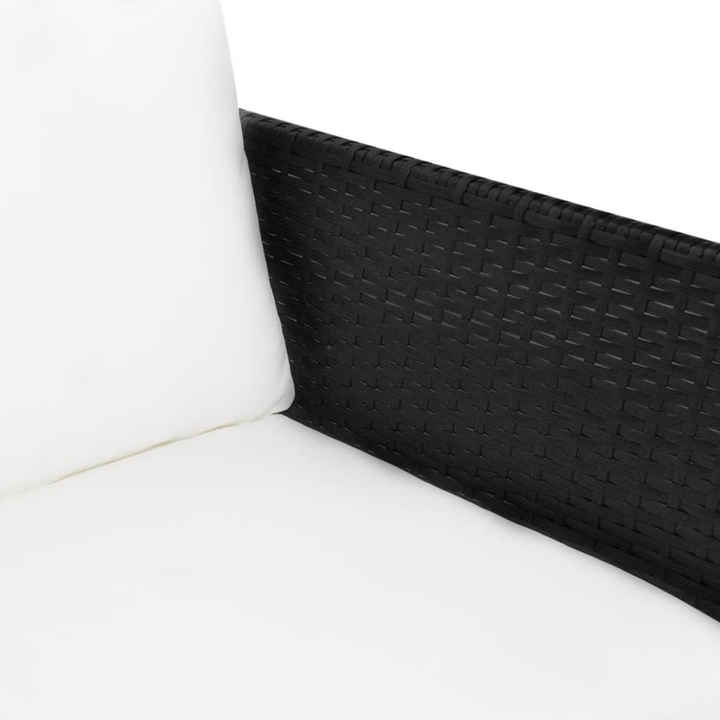 Kepooman Outdoor Patio L-Shaped Rattan Sectional Sofa Set with Cushions, Black Kepooman Outdoor Patio L-Shaped Rattan Sectional Sofa Set with Cushions, Black