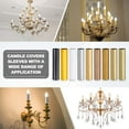 thumbnail image 7 of 3 Pcs 3.94" Tall Candle Covers Sleeves, 3 Pcs Metal E12 Chandelier Socket Sleeves with Insulation Heat Shrinkable Flame Retardant Bulb Light Base Holder for Lamps, Swimming Gold, 7 of 7