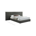 thumbnail image 3 of Meridian Furniture Pablo Gray Velvet King Bed with Chrome Metal Legs, 3 of 10