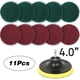 thumbnail image 2 of Kit de Limpieza de Lavado de 11 Piezas compatible de 11 piezas almohadillas de fregado de placa de 4 pulgadas para almohadillas de fregado compatible con taladro eléctrico para la, 2 of 7