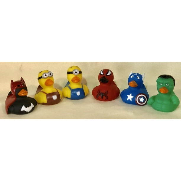 Super Hero and Minions Rubber Duck (Pack of 6)