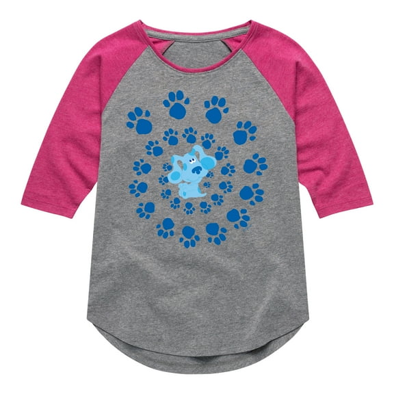 Blue Clues & You! - Blue Spiral - Toddler And Youth Girls Raglan Graphic T-Shirt