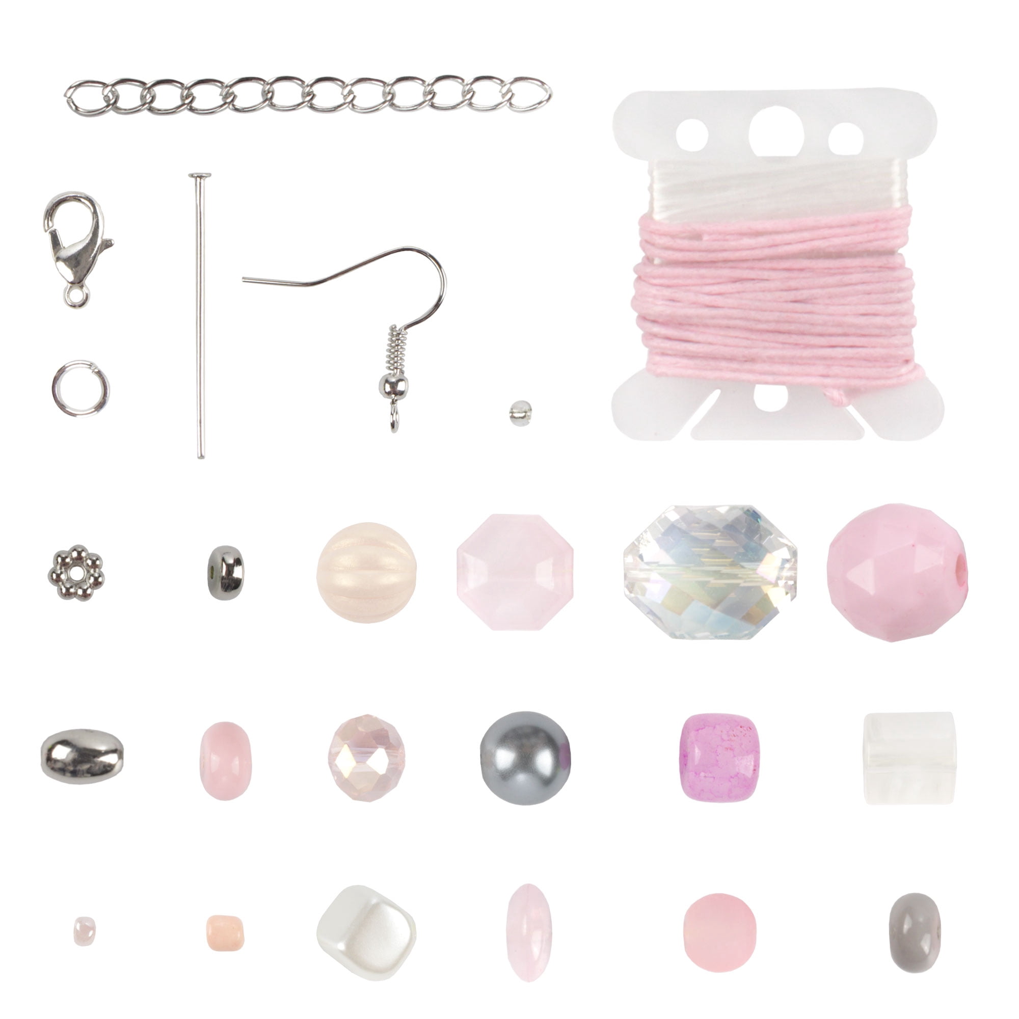 Bead Kits for Jewerly Making - 1300pcs Bead Craft Set - DIY Bracelets, Necklaces, and Earrings Supplies Box - Arts and Crafts for Kids, Girls, Teens, Adults - Shades of Pink - Assortment 231