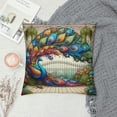 thumbnail image 2 of GOSMITH  Green Peacock Animal Throw Pillow Cover Beautiful Peacock Feather Pillow Case Cushion Cover Decorative Rectangle Pillow Covers for Bed Sofa Couch, 2 of 5