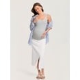 thumbnail image 4 of Maternity Tank Tops with Lacetrim Summer Sleeveless Pregnancy Shirts Cotton Ribbed, 4 of 5