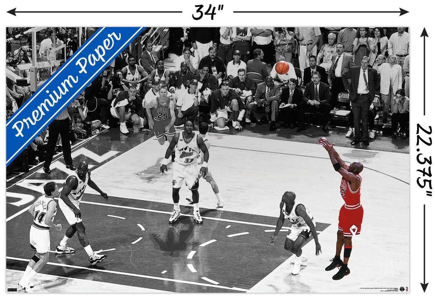 Michael Jordan - The Shot Horizontal Wall Poster