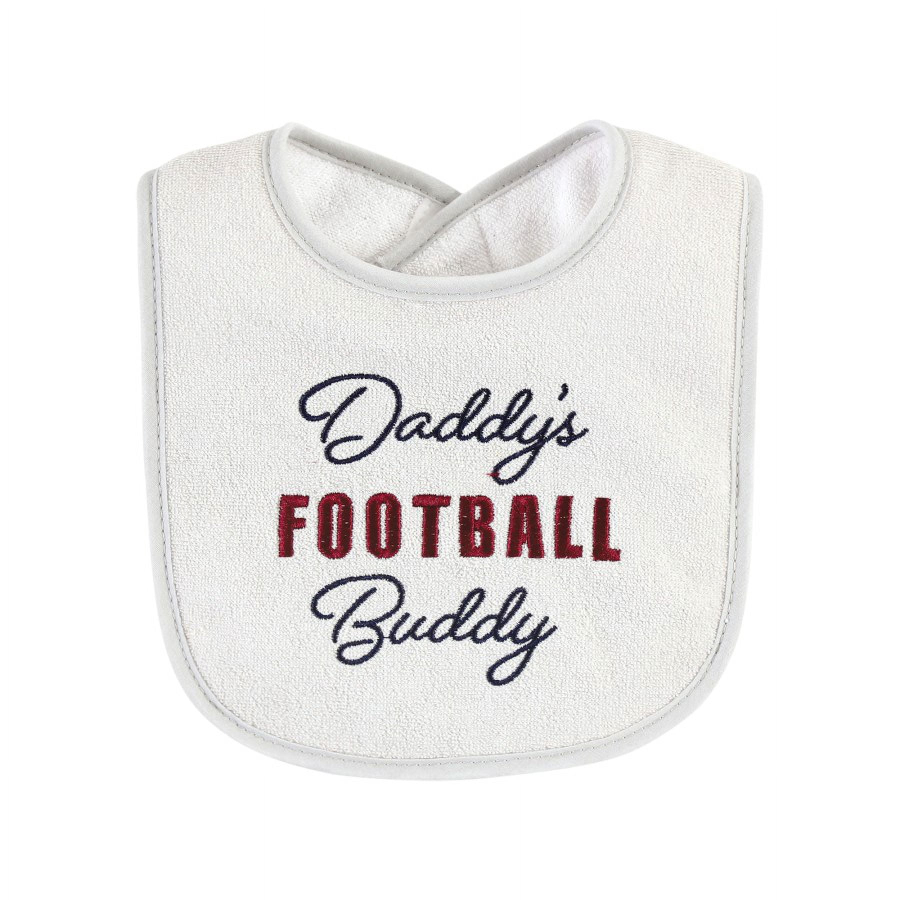 Hudson Baby Machine Washable and Absorbent Cotton Baby Bib, Football