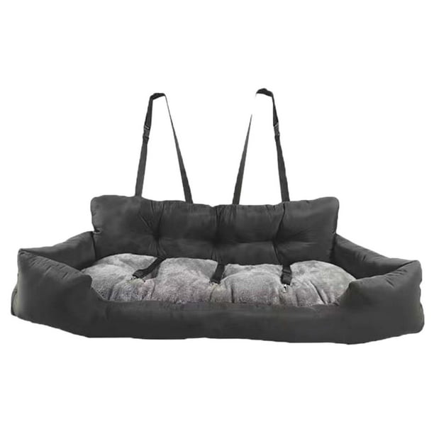 Asiento elevador para perros Cama de viaje para perros en el automóvil con funda extraíble Asiento elevador suave para viajes para mascotas Gris oscuro XL