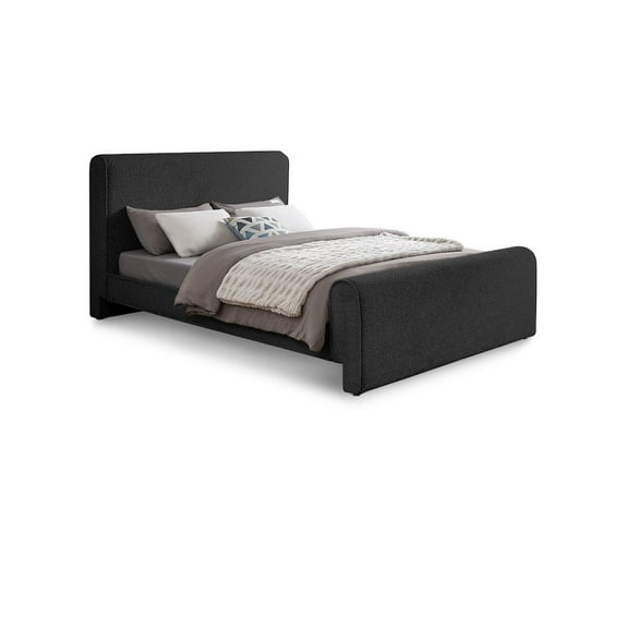 Meridian Furniture Stylus Black Boucle Fabric Full Bed