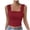 C-Red809, variant on DHFJKG Women's Crop Tank Top Square Neck Sexy Slim Fit Sleeveless Textured Beach Shirts Solid Color Basic Cami Shirt Summer Stylish Tops