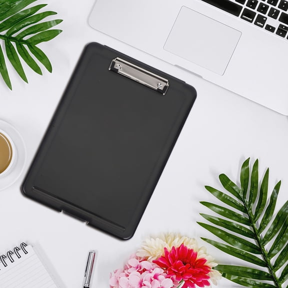 GOOHOCHY Heavy Duty Plastic Clipboard with Storage Compartment, Low Profile Clip, Document Case for , Office, Home, A4 Size