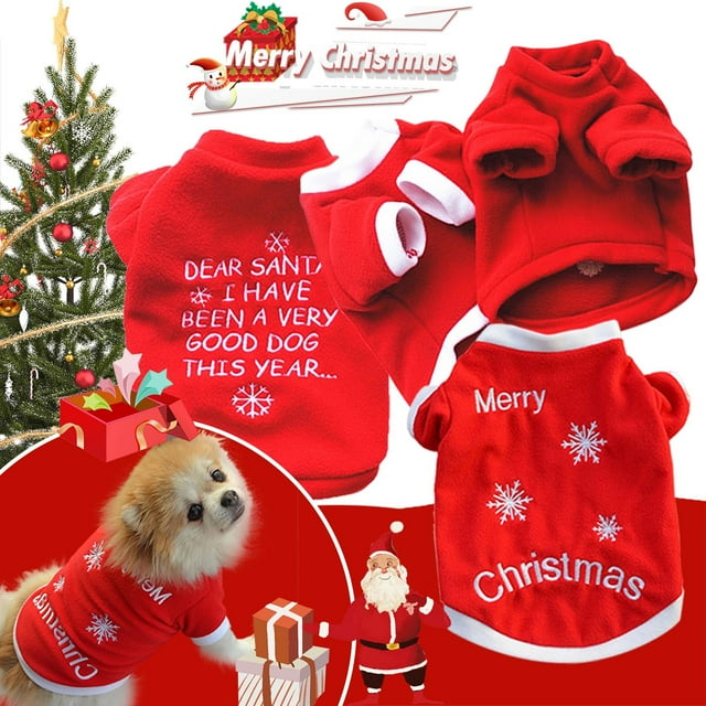 Fiudx Abrigo de Invierno para Perro, Diseño Navideño, Felpa Suave, Aspecto Moderno, Cómodo para El Invierno, Ideal para Viajar y para El Hogar, Disponible En Tallas Xs, S, M y L.