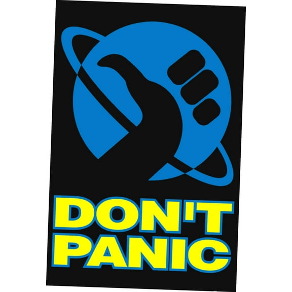 Hitchhikers Guide To The Galaxy Movie Poster Don?T Panic 16in x 24in Poster Square Adults Western Graphic