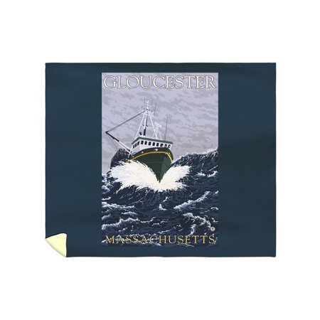 Gloucester, Massachusetts - Crab Fishing Boat - Lantern Press Artwork (88x104 King Microfiber Duvet Cover)