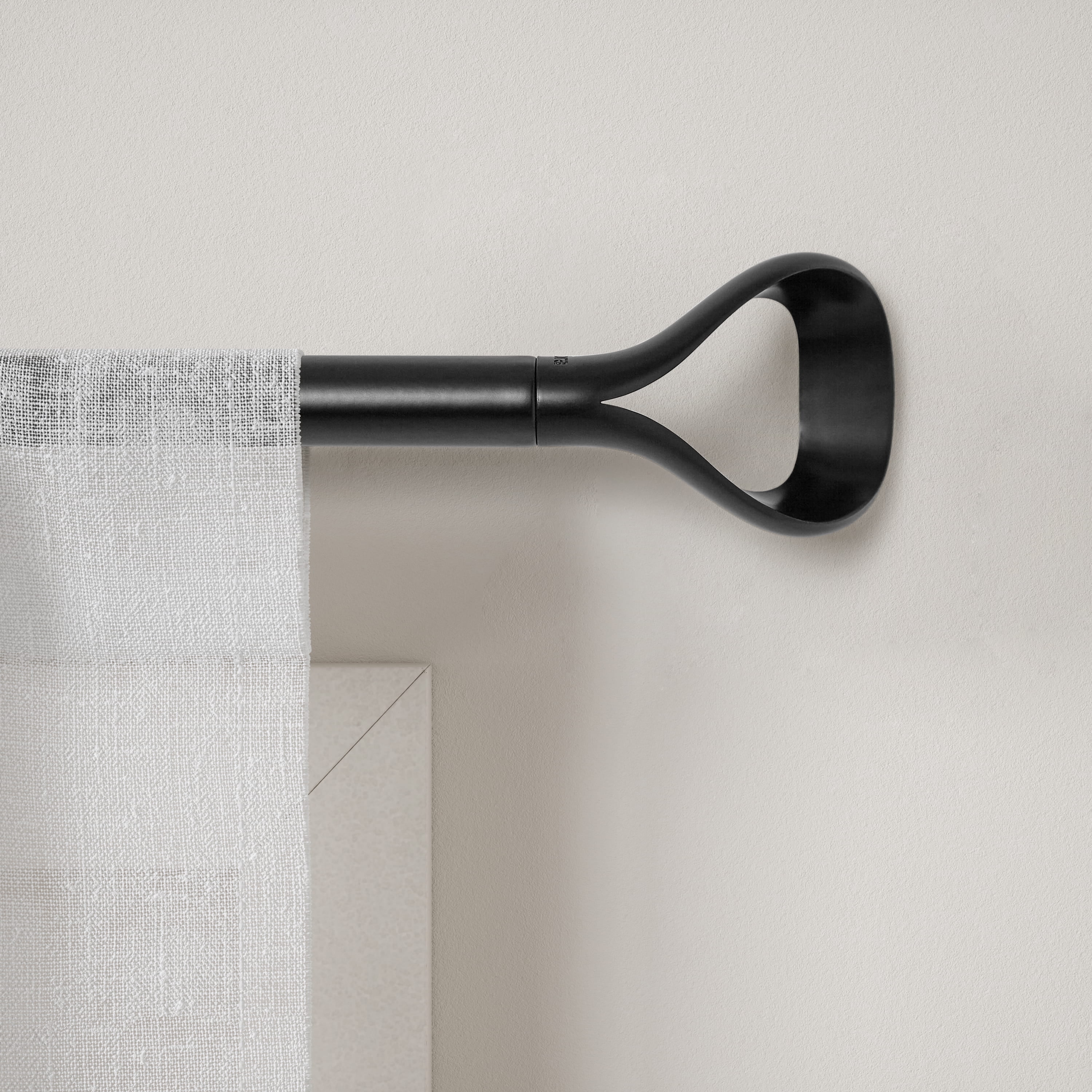 Umbra 1" Lasso Curtain Rod, 44-120", Black